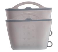 Bolsa de esterilizador de microondas de 2 piezas, bolsas de vapor de microondas de silicona flexibles de 1000 ml, esterilizador de chupete a prueba de fugas colgando con mango..