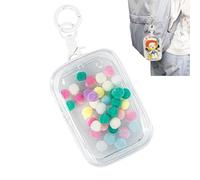 Bolsa de exhibición de figuras transparentes, bolsa de almacenamiento portátil para figuras con llavero, caja ciega colgante de mini muñecas, cierre de cremallera único, estuche coleccionable a prueba