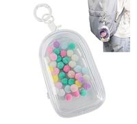 Bolsa de exhibición de figuras transparentes, bolsa de almacenamiento portátil para figuras con llavero, caja ciega colgante de mini muñecas, cierre de cremallera único, estuche coleccionable a prueba