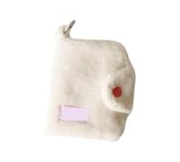 Bolsa de felpa multiusos simple y elegante accesorio portátil para almacenar monedas u objetos pequeños bajo el uso del camino, blanco