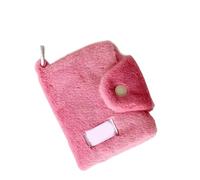 Bolsa de felpa multiusos simple y elegante accesorio portátil para almacenar monedas u objetos pequeños bajo el uso del camino, Rosa rojo.
