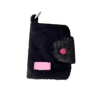 Bolsa de felpa multiusos simple y elegante accesorio portátil para almacenar monedas u objetos pequeños bajo el uso del camino, Negro