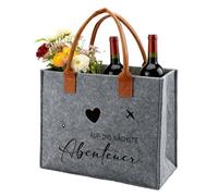 Bolsa de fieltro con texto en alemán "Auf Ins Next Abenteuer, Filz Einkaufstasche Shopper Bag für Frauen, Geschenk für Kollegen, Rentner, Freunde, Reisende zum Abschied, Jubilation, Geburtstag