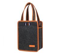 Bolsa de fieltro para botella de vino, bolsa de botella con divisor, bolsa de viaje portátil de fieltro para 6 botellas, bolsa de cerveza de tela de fieltro con asa para viajes, picnic, camping,