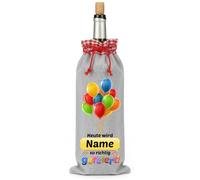 Bolsa de fieltro para botella de vino con nombre, 15 x 38 cm