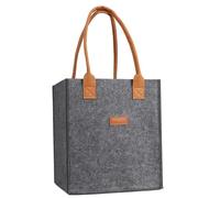 Bolsa de fieltro para botella de vino, soporte de cerveza de 6 divisiones, bolsa de viaje reutilizable para picnic, fiesta y camping, resistente y elegante, 9.0 x 7.1 x 10.25 pulgadas, ideal para uso