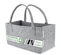 Bolsa de fieltro para la compra, para leña, cesta de fieltro, soporte para periódicos (gris, 1)