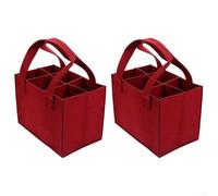 Bolsa de fieltro simple para transportar vinos, se adapta a hasta 6 botellas, compañero perfecto para tu próximo picnic o para fiestas, como lo muestra la imagen, 2*red