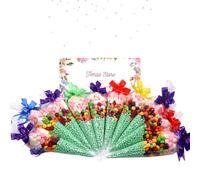 Bolsa de fiesta precargada con diseño de lazo de cinta, bolsas de fiesta para adultos y niños y recuerdos de fiesta, baby shower, bocadillos, malvaviscos y millones de manzana (verde)