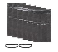 Bolsa de filtro de vacío, bolsa de repuesto húmeda y seca, para aspiradora MultiFit VF2000 de 2.5 galones, compatible con modelos WORKuums, Craftsman y 113-/125, paquete de 6 con bandas de montaje