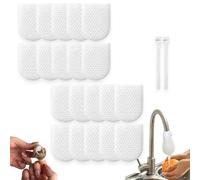 Bolsa de Filtro para Grifo de Algodón Cocina, Filtro de sedimentos de tela no tejida engrosada para grifos redondos domésticos, captura óxido y cal en fregaderos(20pcs)