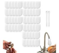 Bolsa de Filtro para Grifo de Algodón Cocina, Filtro de sedimentos de tela no tejida engrosada para grifos redondos domésticos, captura óxido y cal en fregaderos(50pcs)