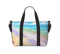 Bolsa de fin de semana con estampado de estrellas de mar, bolsa de gimnasio, bolsa de hospital, bolsa de viaje personal, color negro, talla única, negro, talla única, Black, Talla única
