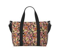 Bolsa de fin de semana con estampado de palomitas de maíz, bolsa de gimnasio para mujeres y hombres, bolsa de viaje personal, color negro, talla única, color negro, talla única, Black, Talla única