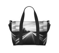 Bolsa de fin de semana con estampado gris abstracto, bolsa de gimnasio, bolsa de hospital, bolsa de viaje personal, color negro, talla única, color negro, talla única, Black, Talla única