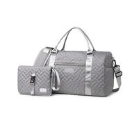 Bolsa de fitness de gran capacidad, elegante equipaje, moderna, deportiva, para mamá, para pasar la noche, para fitness, viajes, práctica práctica para entrenamiento deportivo para bebé, gris, Talla