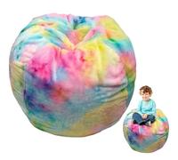 Bolsa de frijoles acolchada cubierta de silla de almacenamiento de | animales - Terciopelo suave 18 pulgadas 27 pulgadas | Organizador de juguetes de felpa con mango ancho | Comfortable Bean Bag