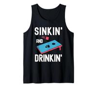 Bolsa de frijoles divertida para hundir y beber Cornhole Camiseta sin Mangas