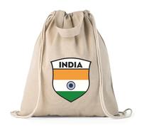Bolsa de Fútbol con cordón - India para Hombres, Mujeres y Niños | Bolsa tote de lona unisex con bandera india, insignia | Copa Mundial 2026 (Campeonato) (Bolsa con Cordón Organic Natural Multicolor)
