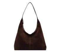 Bolsa de gamuza para mujer, grande y holgada, hobo, media luna, para trabajo, A01-café, 39cm