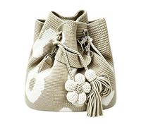 Bolsa de ganchillo con borlas florales 3D, bolso de playa bohemio para mujeres, niñas, esposas, madres, viajeros, junto al mar, piscina, compras, picnics, conciertos, vacaciones, Brown, Refer to