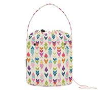 Bolsa de ganchillo de formas coloridas, organizador de manualidades con agujeros, bolsa de ganchillo para organizadores de herramientas de ganchillo
