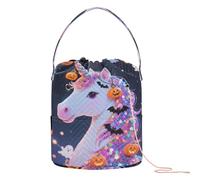 Bolsa de ganchillo de Halloween con calabazas de bestia mítica con agujeros, bolsa de ganchillo para herramientas de tejer, organizador de tejer