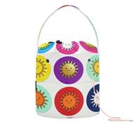Bolsa de ganchillo de la serie Sun Sticker de color sólido, almacenamiento de agujas portátil para ganchillo, accesorio de ganchillo