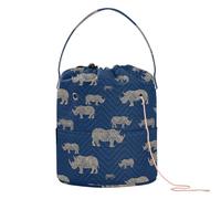Bolsa de ganchillo de madera de moda Rhino Blu Ray con agujeros, bolsas de hilo para ganchillo para suministros de arte agujas de ganchillo para tejer