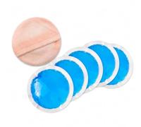 Bolsa de Gel frio para Lesiones/Discos de Gel Frío y Calor Reutilizables para Lesiones Terapia Facial para Ojos Hinchados, Labios y Lactancia - Pack de 5 Discos Bolsa de Almacenamiento - Azul