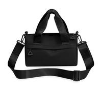 Bolsa de Gimnasia Mini, bolsita de mínimo de Nylon 9.5x4.7x5.5 Pulgadas de Nylon, Lona de Gimnasio de Mano de Mano/Cuerpo Cruzado/Hombro con Correa Ajustable, Cremallera pequeña para Mujeres, Negro p