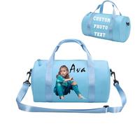 Bolsa de gimnasia personalizada para niñas, niñas, niños, ballet, jazz, tango, flamenco, bolsa perfecta para regalo de gimnasia y almacenamiento de equipo deportivo, 30,5 x 17,8 cm, Blue, Moda