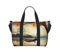 Bolsa de gimnasio azul pavo real para hombres y mujeres, bolsa de viaje con compartimento para zapatos, bolsas de entrenamiento, Columpio de otoño y árbol, Talla única, Bolsa de viaje