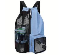 Bolsa de Gimnasio Bolsa de Gimnasio natación Mochila con cordón Red Bolsillo húmedo Playa Natación Gimnasio y Bolsa Almacenamiento Equipo Entrenamiento(Blue)