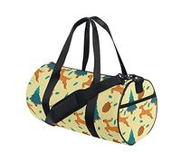 Bolsa de gimnasio Bolsa de lona deportiva Bolsa de fin de semana Tote Alce Ciervo Árbol Amarillo Feliz Navidad Invierno Año Nuevo Bolsa de entrenamiento de viaje Mochila de hombro para mujeres y hombr