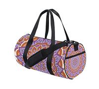 Bolsa de Gimnasio Bolsa de Lona Deportiva Bolsa de Fin de Semana Tote Floral Mandala Flores a Rayas Vintage Púrpura Violeta Bolsa de Entrenamiento de Viaje Mochila de Hombro para Mujeres y Hombres