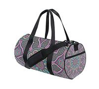 Bolsa de Gimnasio Bolsa de Lona Deportiva Bolsa de Fin de Semana Tote Floral Mandala Flores a Rayas Vintage Púrpura Bolsa de Entrenamiento de Viaje Mochila de Hombro para Mujeres y Hombres