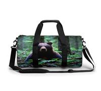 Bolsa de Gimnasio, Bolsa de Lona para Hombres y Mujeres, Bolsa de Deporte con Estampado Bear in The Wild, Ligera, para Viajes, Deportes y Fitness.