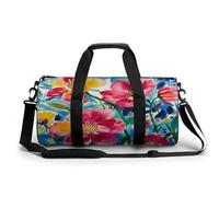 Bolsa de Gimnasio, Bolsa de Lona para Hombres y Mujeres, con Estampado Abstracto de Flores de Acuarela, artículos personales para Hacer Ejercicio, Bolsa de Gimnasio Ligera para Viajes, Deportes y fit