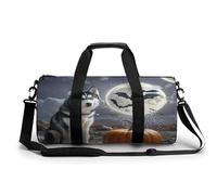Bolsa de Gimnasio, Bolsa de Lona para Hombres y Mujeres, con Estampado de Animales a la luz de la Luna, artículos personales para Hacer Ejercicio, Bolsa de Gimnasio Ligera para Viajes, Deportes y fit