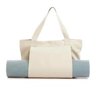 Bolsa de Gimnasio Bolsa for Esterilla de Yoga, Gran Capacidad, Lavable, Plegable, Ligera, Funda for Pilates, Bolsa Transporte Lona for Fitness, Baile y Gimnasio(Khaki)