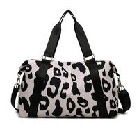 Bolsa De Gimnasio Bolso de Viaje Moda for Mujer, Bolso Grande Nailon con Estampado Leopardo, Mano Deportivo, Gimnasio, Rosa for Yoga y Fin Semana para Viajar(Bla)