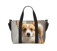 Bolsa de gimnasio con atrapasueños nativos americanos para hombres y mujeres, bolsa de viaje con compartimento para zapatos, bolsas de entrenamiento, Lindo perro corgi, Talla única, Bolsa de viaje
