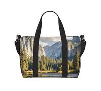 Bolsa de gimnasio con bandera griega para hombres y mujeres, bolsa de viaje con compartimento para zapatos, bolsas de entrenamiento, Parque Nacional de Yosemite, Talla única, Bolsa de viaje