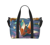Bolsa de gimnasio con bandera griega para hombres y mujeres, bolsa de viaje con compartimento para zapatos, bolsas de entrenamiento, Grúas de papel de origami, Talla única, Bolsa de viaje