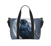 Bolsa de gimnasio con bandera griega para hombres y mujeres, bolsa de viaje con compartimento para zapatos, bolsas de entrenamiento, Cuervo nocturno, Talla única, Bolsa de viaje