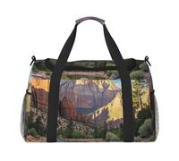 Bolsa de gimnasio con diseño de animales, lémur, flores, bolsa de viaje para hombres y mujeres, bolsa de noche con compartimento para zapatos, bolsas de viaje para entrenamiento, Parque Nacional Zion