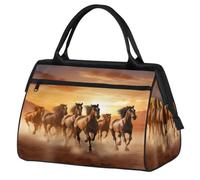 Bolsa de gimnasio con diseño de caballos corriendo para mujeres y hombres, bolsa de lona deportiva de viaje con funda para carrito, bolsa de gimnasio impermeable para fin de semana, bolsa de