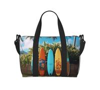 Bolsa de gimnasio con diseño de dos conejos, para hombres y mujeres, bolsa de viaje con compartimento para zapatos, bolsas de entrenamiento, Tabla de surf Surf's Up, Talla única, Bolsa de viaje