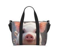 Bolsa de gimnasio con diseño de dragón para hombres y mujeres, bolsa de viaje con compartimento para zapatos, bolsas de entrenamiento, Lindo cerdo., Talla única, Bolsa de viaje